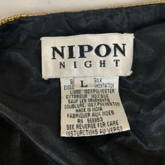 VINTAGE NIPON NIGHT BEADED FRINGE SILK JACKET 8 - Picture 5 of 16